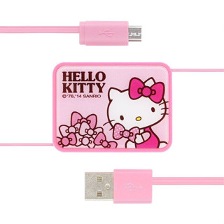 公司貨 GARMMA Hello Kitty Micro USB 伸縮式充電傳輸線 方便攜帶 極具收藏價值 贈收納袋
