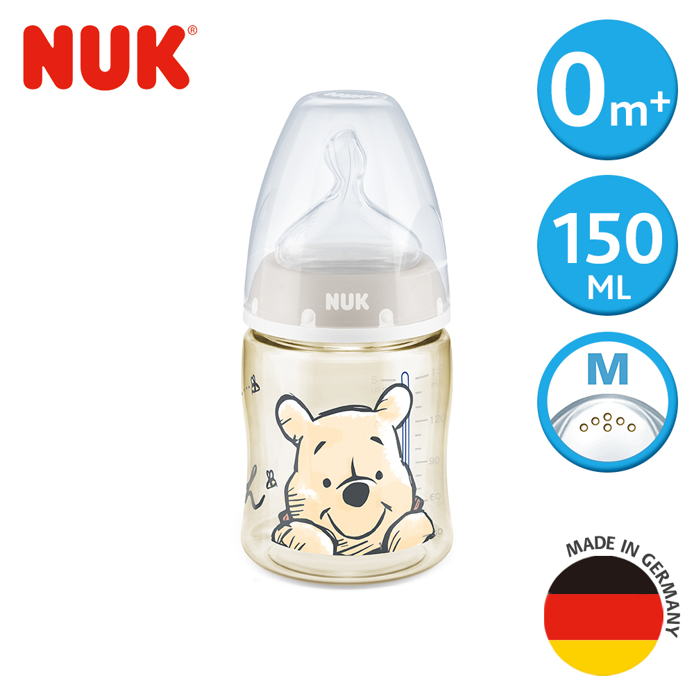 【NUK原廠直營賣場】【德國NUK】迪士尼寬口徑PPSU感溫奶瓶150mL