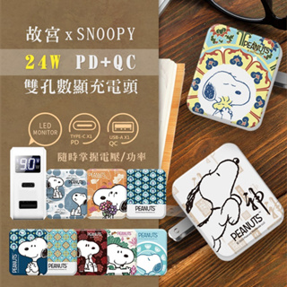 🔥現貨 快速出貨🔥【正版授權】SNOOPY史努比 20W PD+QC快充 雙孔數顯充電頭 故宮 X SNOOPY 充電器