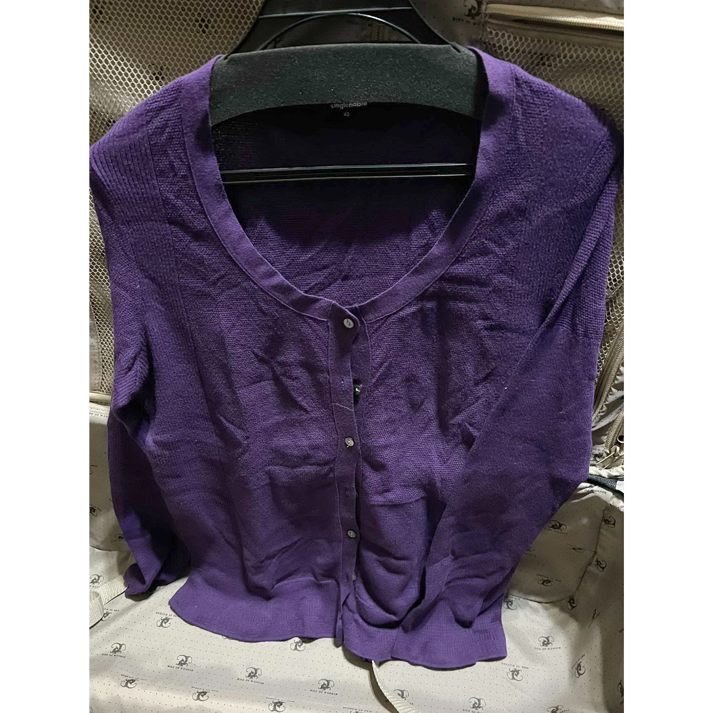 singlenoble 獨身貴族紫色外套針織衫二手商品
