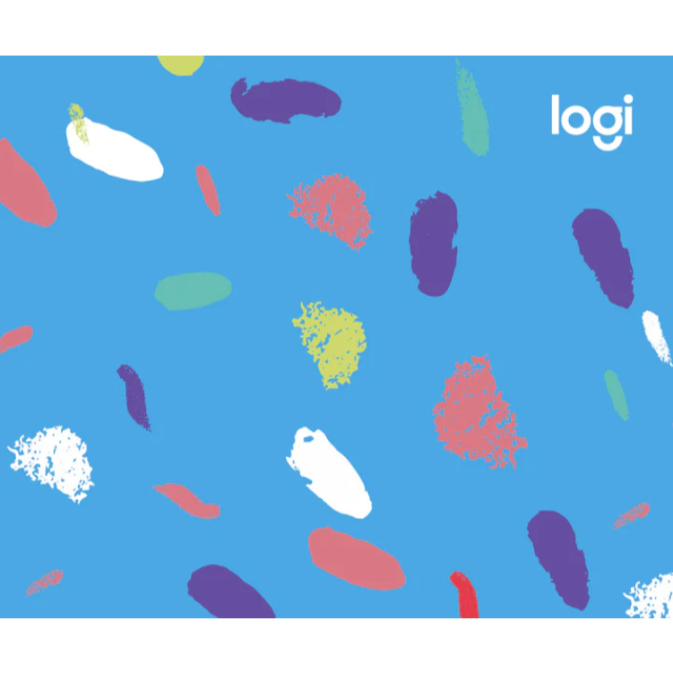 Logitech 羅技 藍色 水彩 鼠墊 滑鼠墊 小鼠墊 24.8X20.9CM 全新 公司貨