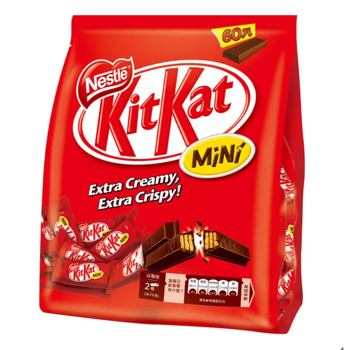 Cokelat KitKat COSTCO 雀巢奇巧 迷你威化巧克力家庭號 16.7公克 X 60條