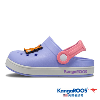 【KangaROOS 美國袋鼠鞋】童鞋 AERO布希鞋 旋轉式後帶可固定 輕量 休閒涼鞋 (紫粉-KK31897)