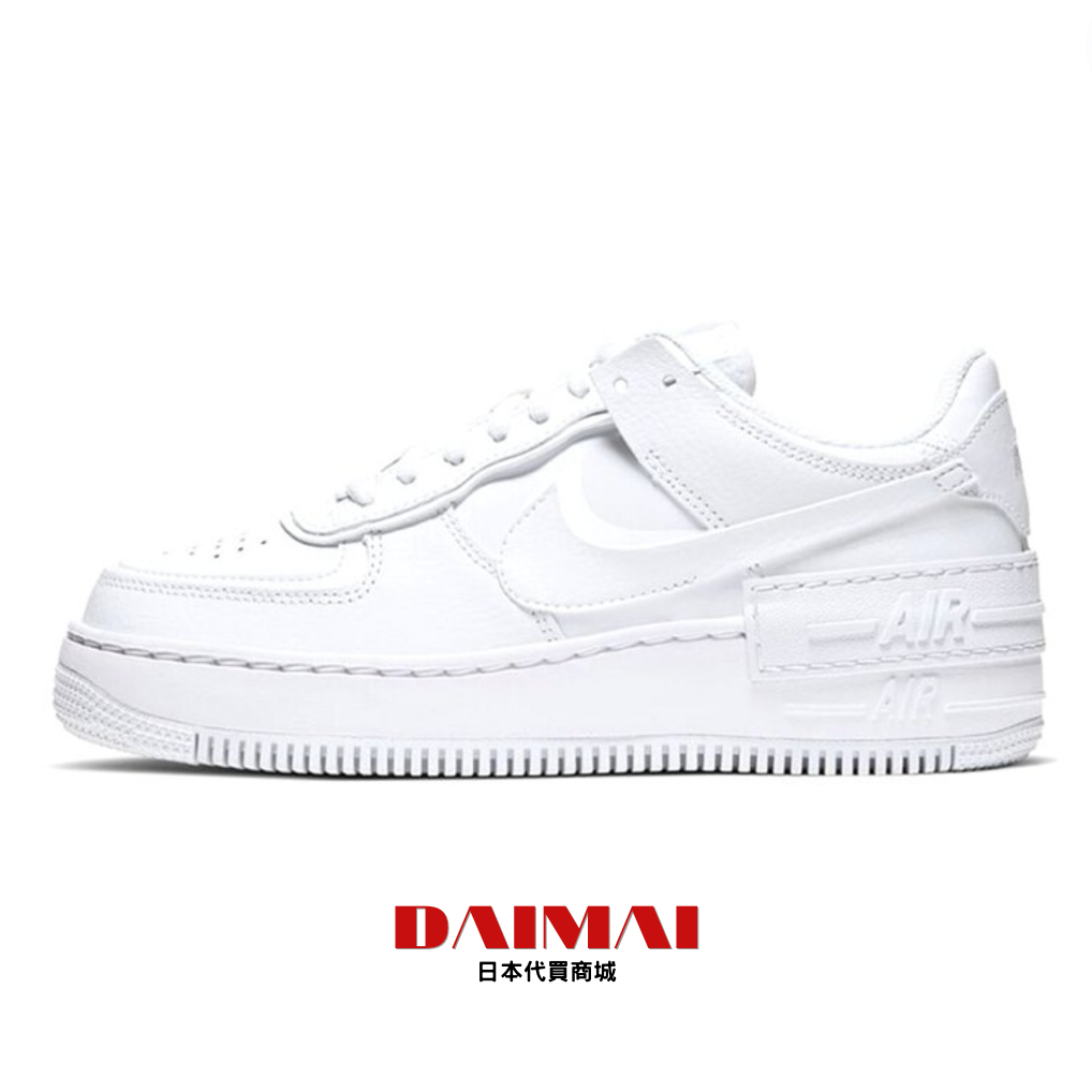 Nike Air Force 1 Shadow 全白 純白 拼接結構 皮革 小白鞋 女鞋 增高厚底 CI0919-100