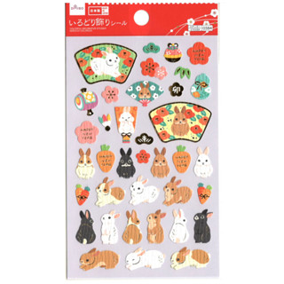 【京賀生活館】現貨 日本 大創 和風貼紙 0384 各種裝飾貼紙(1) 2023年 兔子 貼紙 日式 燙金貼紙 萬用貼紙