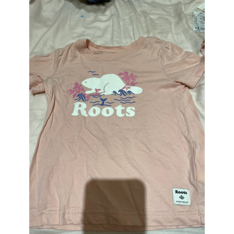 Roots女寶 短袖 粉色 極新 2T