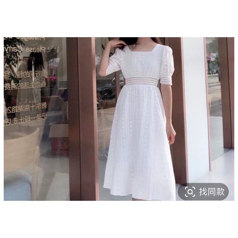 二手白色連衣裙-氣質長裙