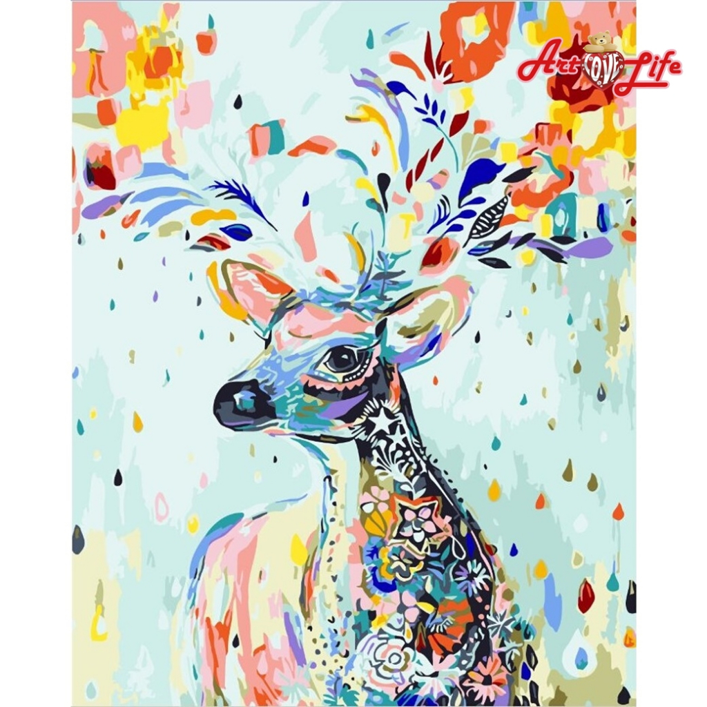 【ArtLife 藝術生活】66202彩繪小鹿_40x50cm含框 DIY 數字油畫 彩繪 全館現貨