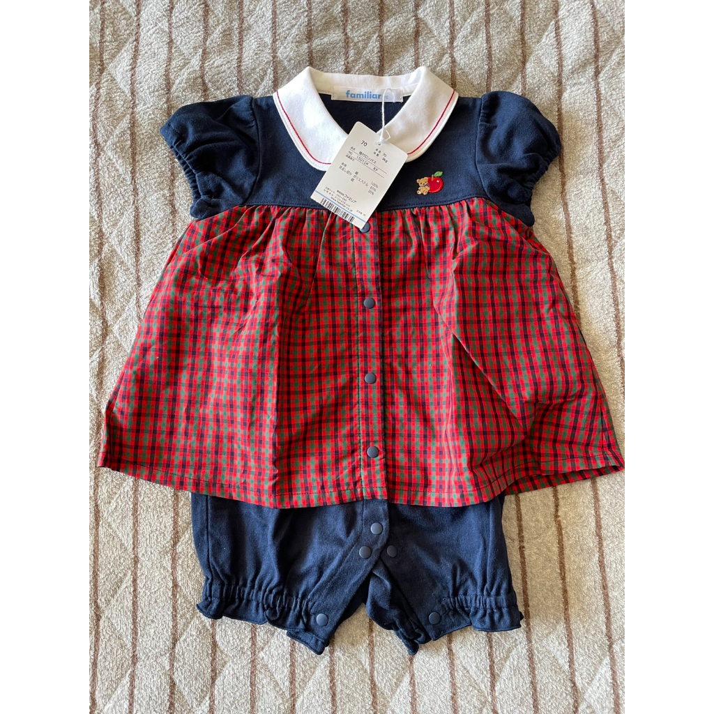 (全新)日本製familiar 童裝70cm+圍兜+襪子+玩具