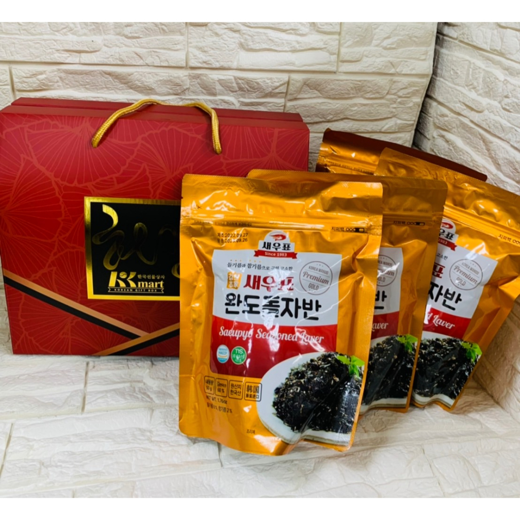 現貨  韓國名產 蝦子牌 莞島炒海苔酥 50g X 4袋  海苔酥禮盒 海苔 送禮 年節禮盒 禮盒