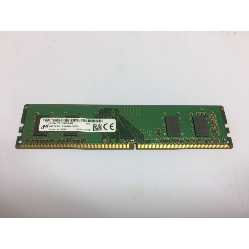 美光 DDR4 2400 4G 單面 記憶體 MTA4ATF51264AZ-2G3B1