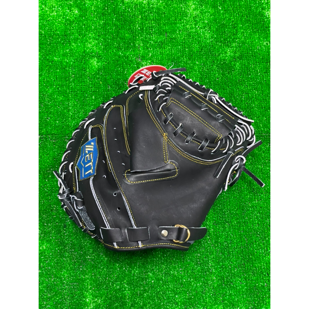 棒球世界ZETT 頂級硬式牛皮 棒球捕手手套特價藍標