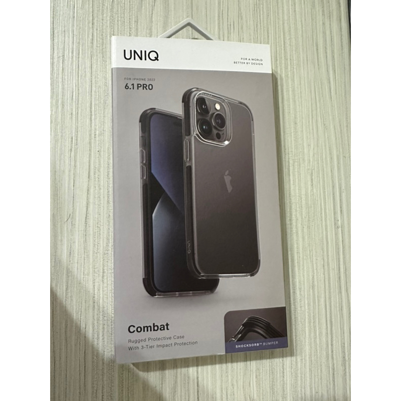 [二手]UNIQ Combat 四角強化軍規防摔殼 透明殼 手機殼 iPhone 14 pro （6.1吋）