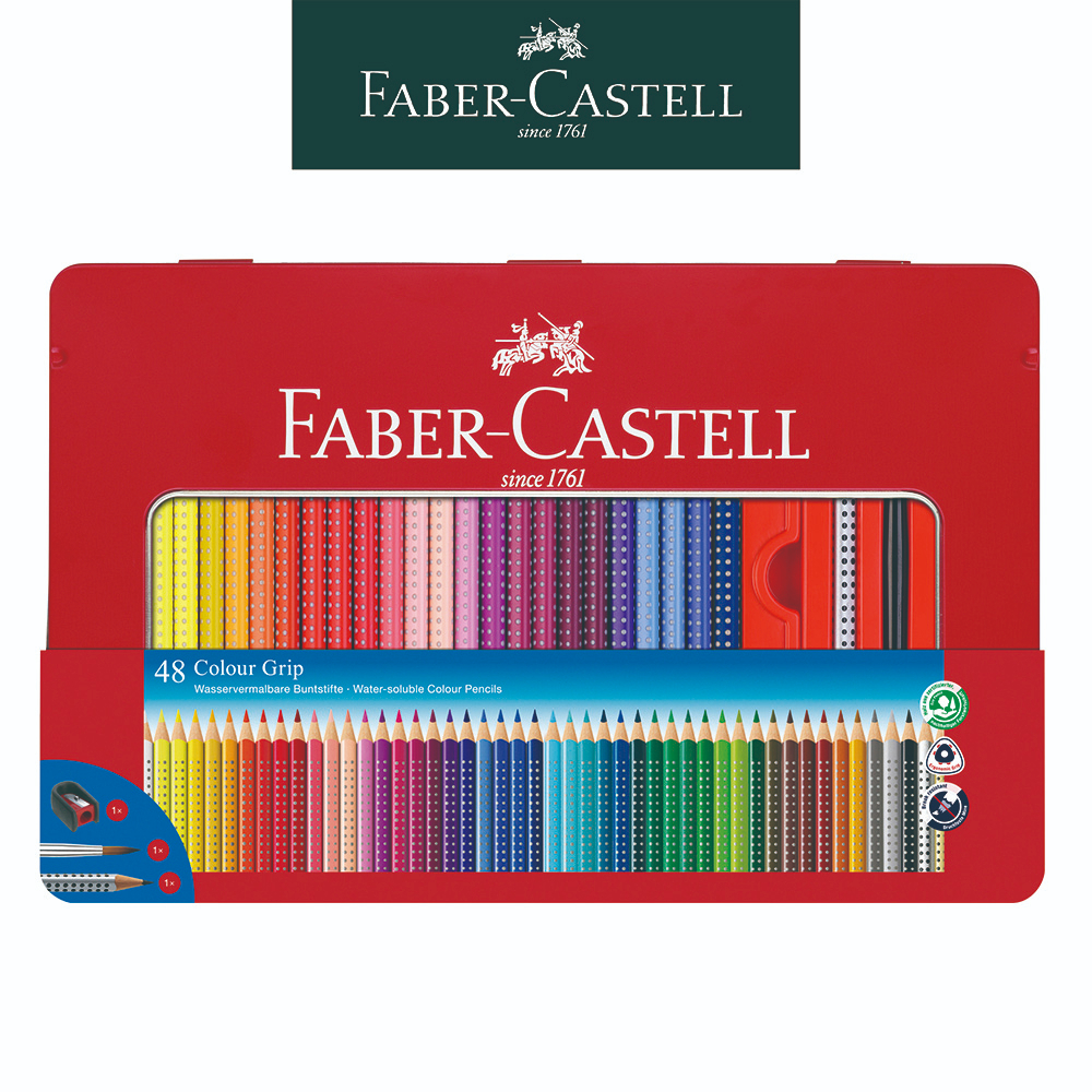 【Faber-Castell】握得住好點子水性色鉛筆48色/鐵盒 台灣輝柏