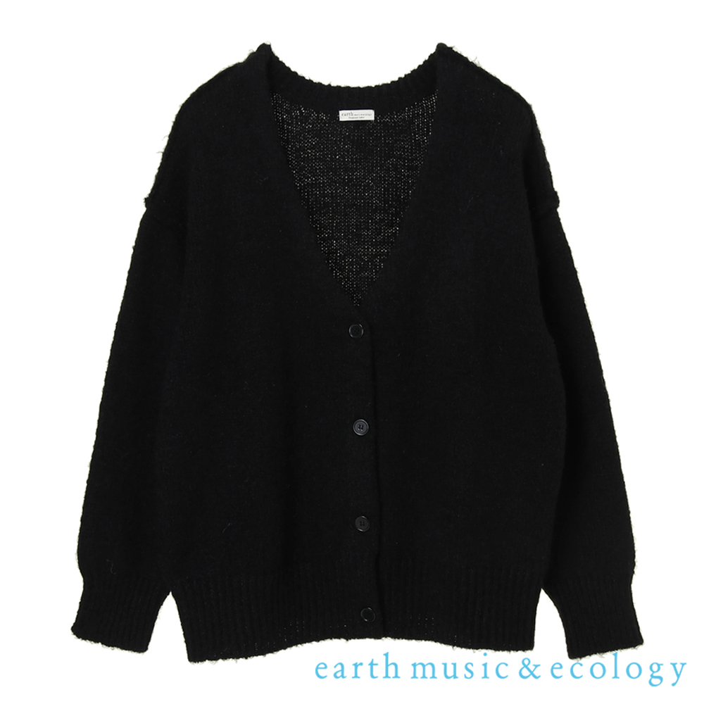 earth music&ecology 溫暖起毛感V領蓬袖寬版開襟罩衫(1B14L2D0540)