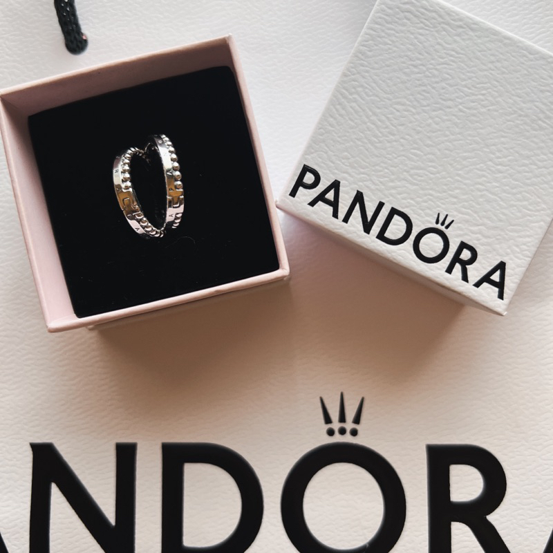 潘朵拉Pandora signature logo耳環圈（純銀）