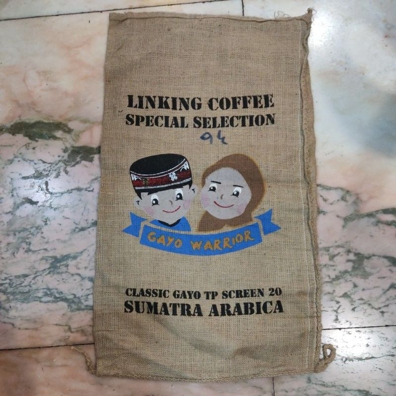 雙面印原裝咖啡生豆麻布袋CLASSIC GAYO TP SCREEN 20 SUMATRA ARABICA