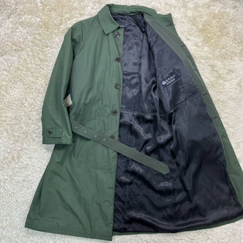 ARMANI COLLEZIONI×Loro Piana軍綠色防風雨長風衣