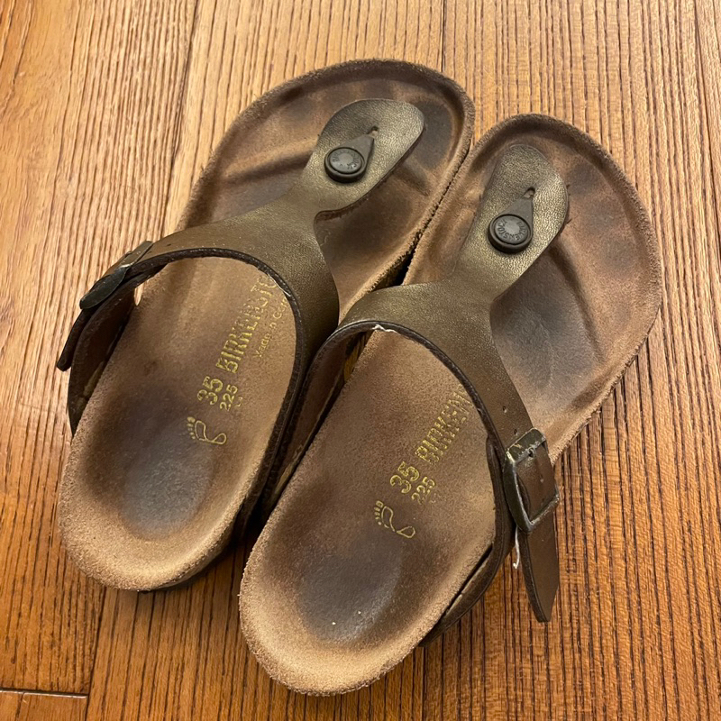 二手BIRKENSTOCK 德國勃肯 銅色拖鞋35號