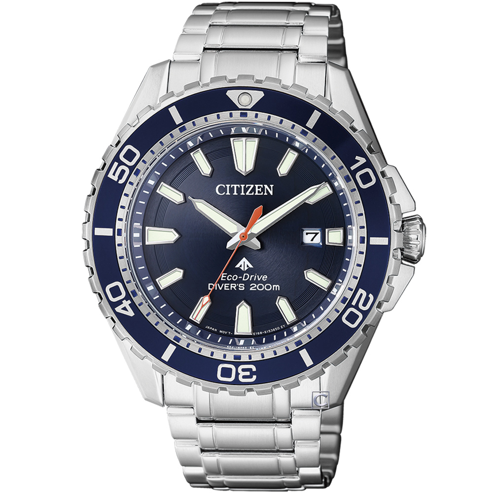 台灣公司貨！CITIZEN 星辰 (藍水鬼) 潛水錶 不鏽鋼錶帶 光動能 200米防水 BN0191-80L