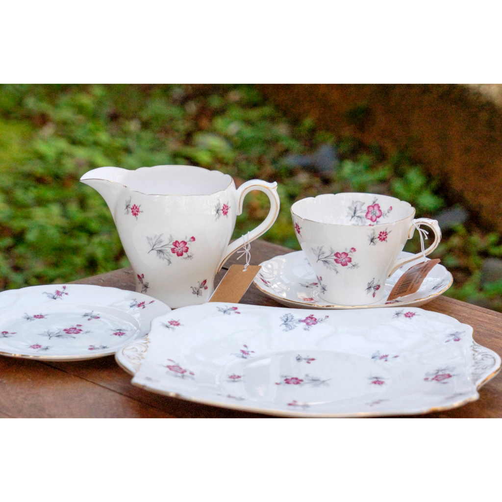 【旭鑫】Shelley - Charm 英國 骨瓷 瓷器 下午茶 杯組 茶杯 咖啡杯 牛奶壺 蛋糕盤 D.48