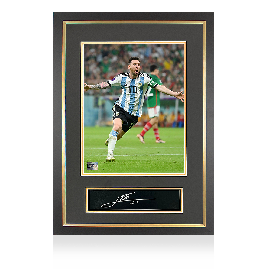 2022 FIFA World Cup世界盃 Messi 梅西 signed photo 簽名含框照片組_ICONS