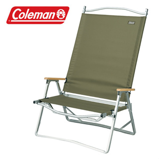 Coleman 美國 寬版摺疊高背椅 露營 折疊椅 導演椅 綠橄欖 CM-38846M000 綠野山房