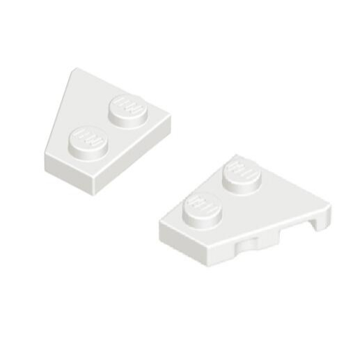 LEGO 樂高 白色 Wedge Plate2x2 楔形薄板一對 24299+24307 6132203+6132204