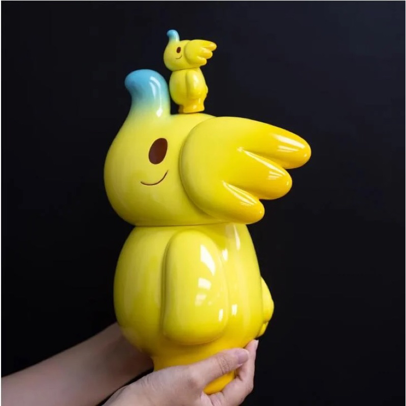 全新現貨 UNBOX Greenie & Elfie 400% + 100% 黃色 大象 珍珠白