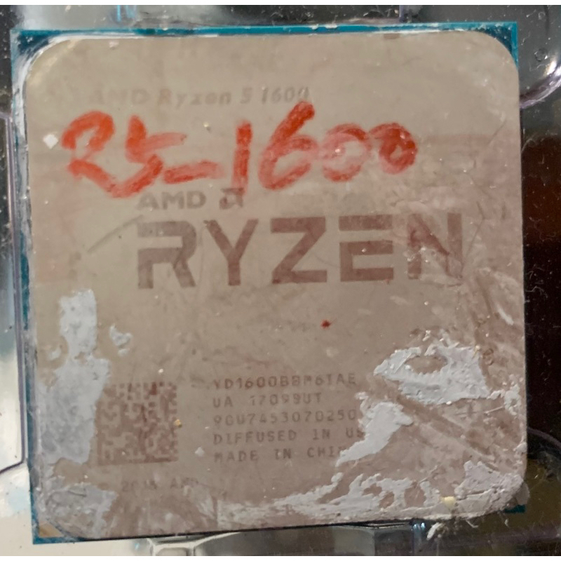 AMD RYZEN R5-1600 CPU 6C12T  模擬12核心 YD1600BBM614E