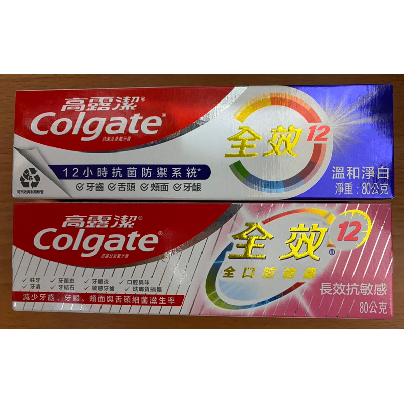 【Colgate高露潔】全效牙膏-溫和淨白 80g / 長效抗敏感80g 牙膏