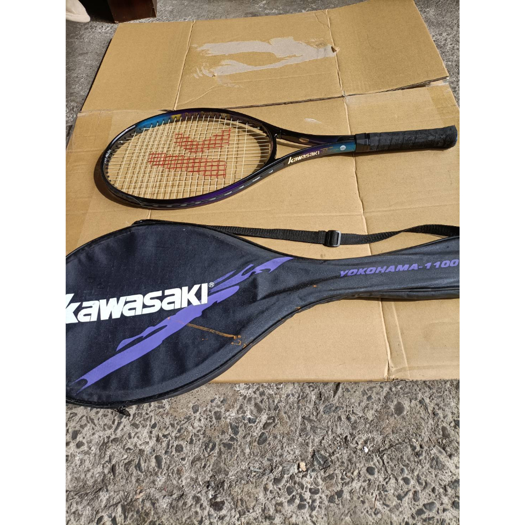 【銓芳家具】Kawasaki YOKOHAMA-1100 網球拍 附背袋 高級網球拍 鋁合金網球拍 比賽網球拍 練習球拍