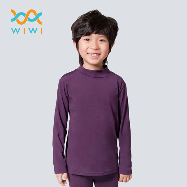 【WIWI】MIT溫灸刷毛立領發熱衣(羅蘭紫 童70-90)0.82遠紅外線 迅速升溫 加倍刷毛 3效熱感 輕薄顯瘦