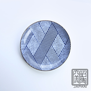 【日本昭和製陶】藍染縞格子飯碗/7吋圓盤-共2款《WUZ屋子》