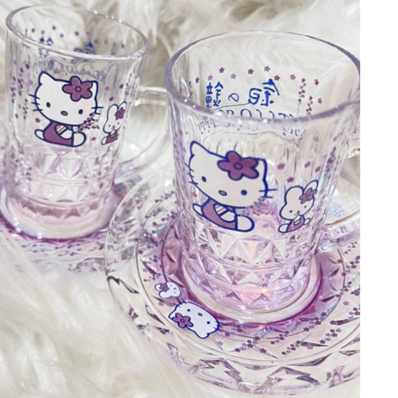日本進口Hello Kitty北海道限定彫刻玻璃兩入組杯組