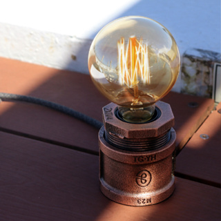 曙MUSE｜琥珀棕禮盒 金屬水管桌燈 觸控 三段式燈光 LED燈 原創設計