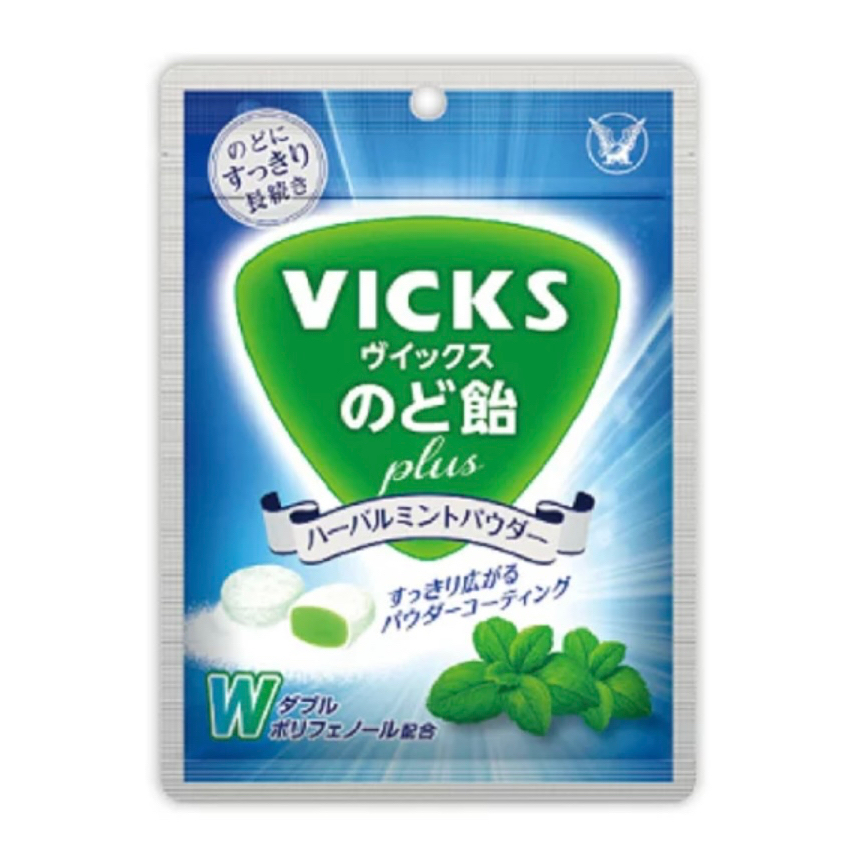 日本 大正製藥 VICKS 潤喉糖 plus 草本薄荷粉 62g