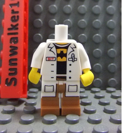 【積木2010】樂高 LEGO 研究員 蝙蝠 蝙蝠俠圖案 白袍 身體+腳 / 上下身 下半身 71019