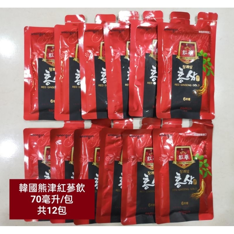 韓國熊津紅蔘飲70毫升/包 7-11熱賣！ 無盒裝及提袋