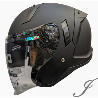 MING FENG MF-320 素色 消光黑 半罩 安全帽 3/4罩 內墨片
