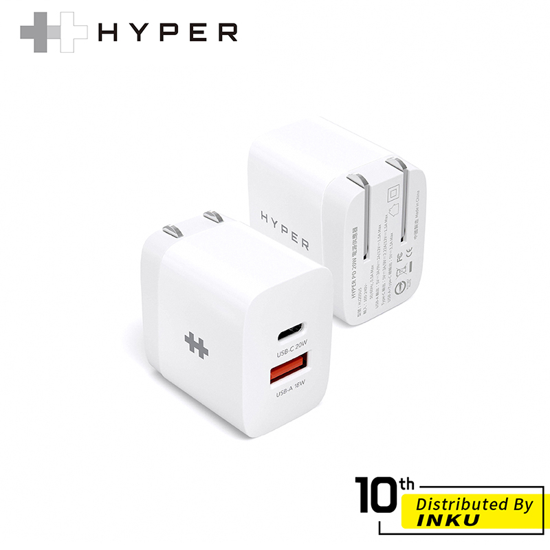 HyperDrive HyperJuice PD 20W電源供應器 充電器 充電頭 雙孔 快充 出差 旅遊 便攜 折疊