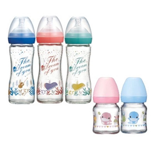 KUKU Duckbill 酷咕鴨 夢想樂章玻璃奶瓶240ml/寬口玻璃奶瓶120ml(2色)