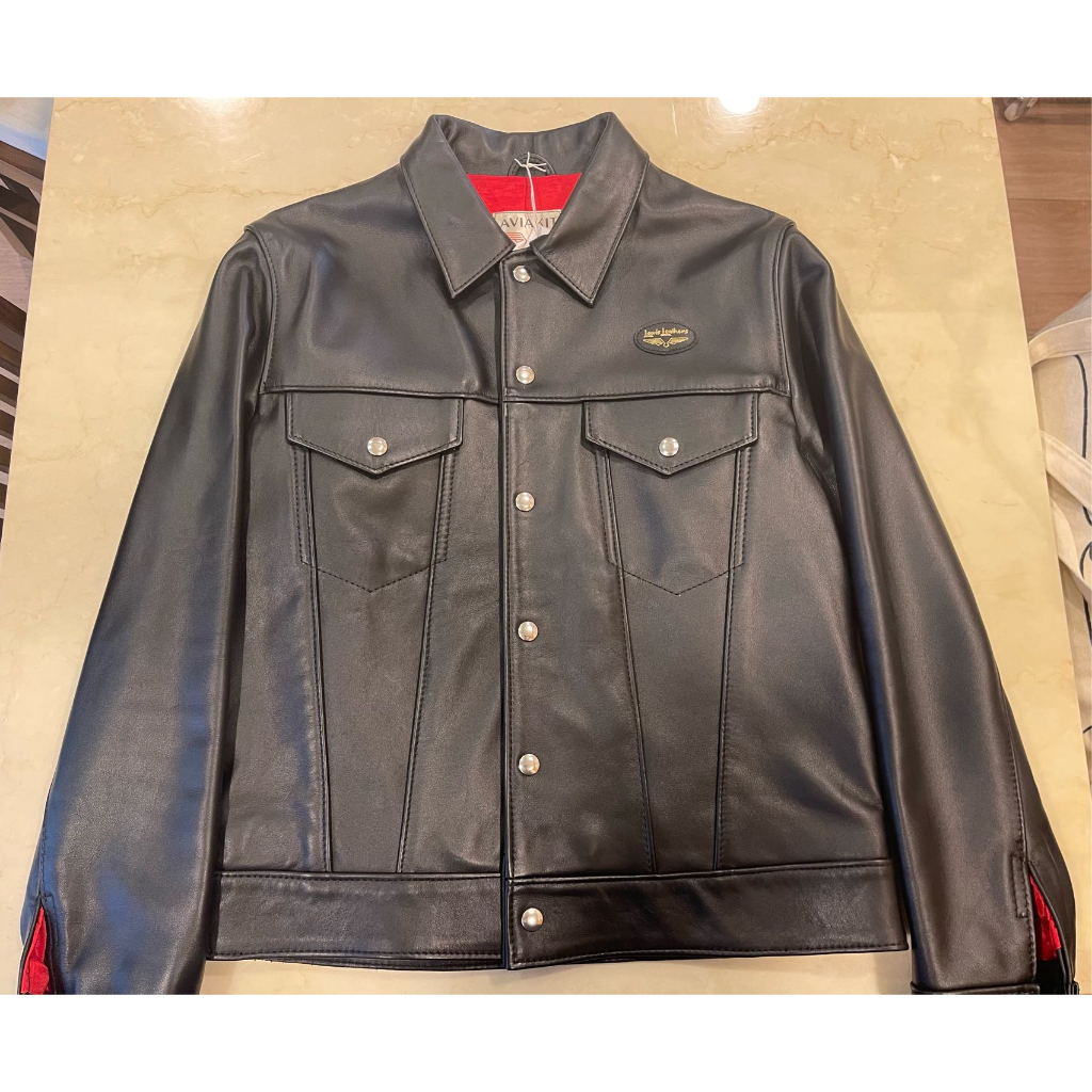 二手美品 英國 Lewis Leathers Western Jacket 40號 黑色 牛皮 鈕扣式 皮衣