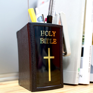 聖經造型筆筒(附留言夾便條紙) 桌上收納 分隔收納 書本造型 收納筒 收納盒 OSHI歐士