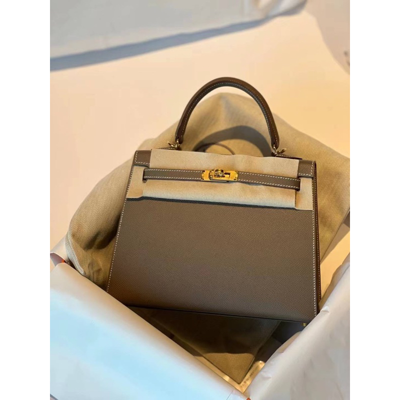 愛馬仕Hermes Kelly 25 大象灰 金扣 eps皮 Z 正品代購歐洲代購