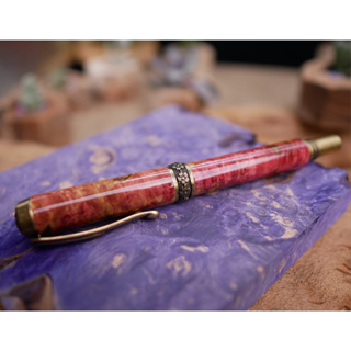 楓木瘤穩定木古銅櫻花鋼珠筆(需訂製)