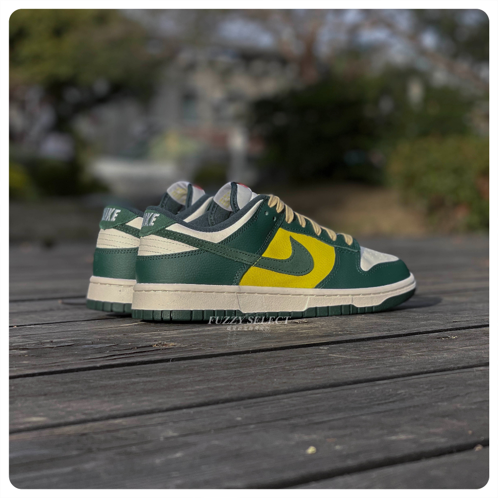 【逢甲FUZZY】W Nike Dunk Low Noble Green 綠黃 巴西 奶油鞋帶 FD0350-133