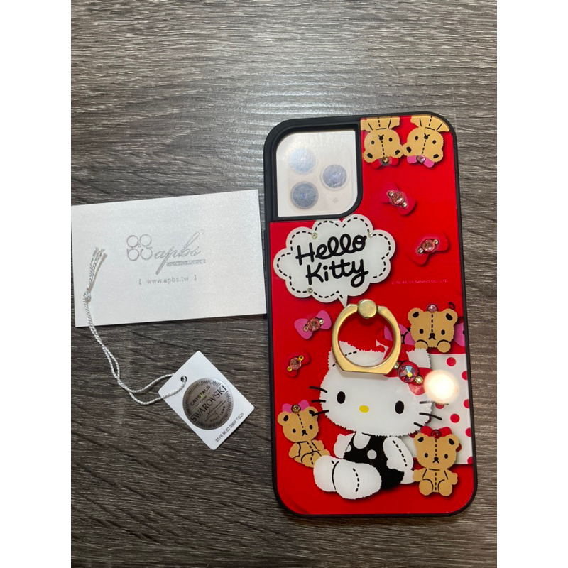 施華洛世奇手機殼 Hello Kitty手機殼 iPhone12 Pro Max手機殼 紅色手機殼 鑽石手機殼