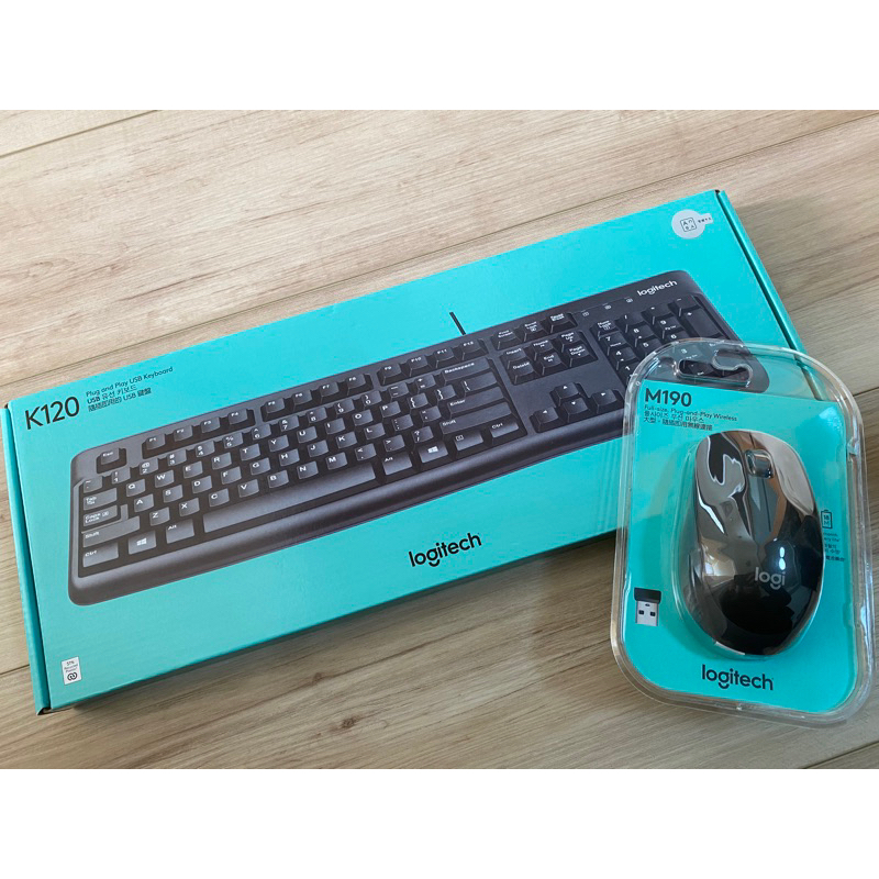 (全新送電競耳麥)logitech鍵盤 logitech滑鼠 K120 M190滑鼠 鍵盤