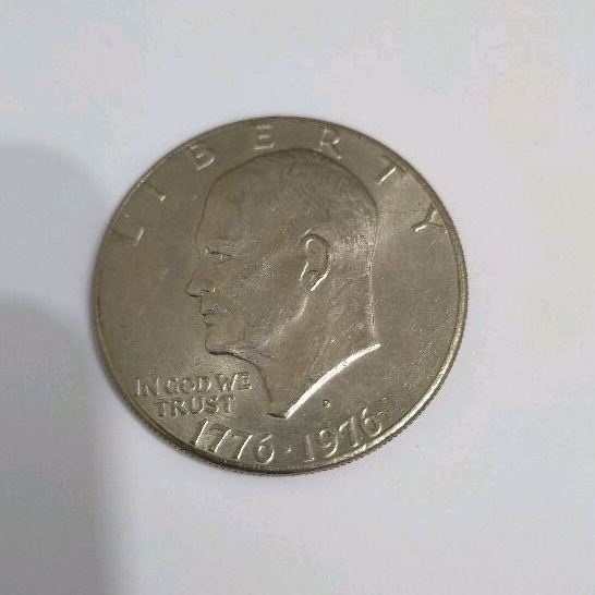 1776-1976 美國 開國兩百週年 LIBERTY 艾森豪 大型壹圓 D版 硬幣 UNC 大顆一元